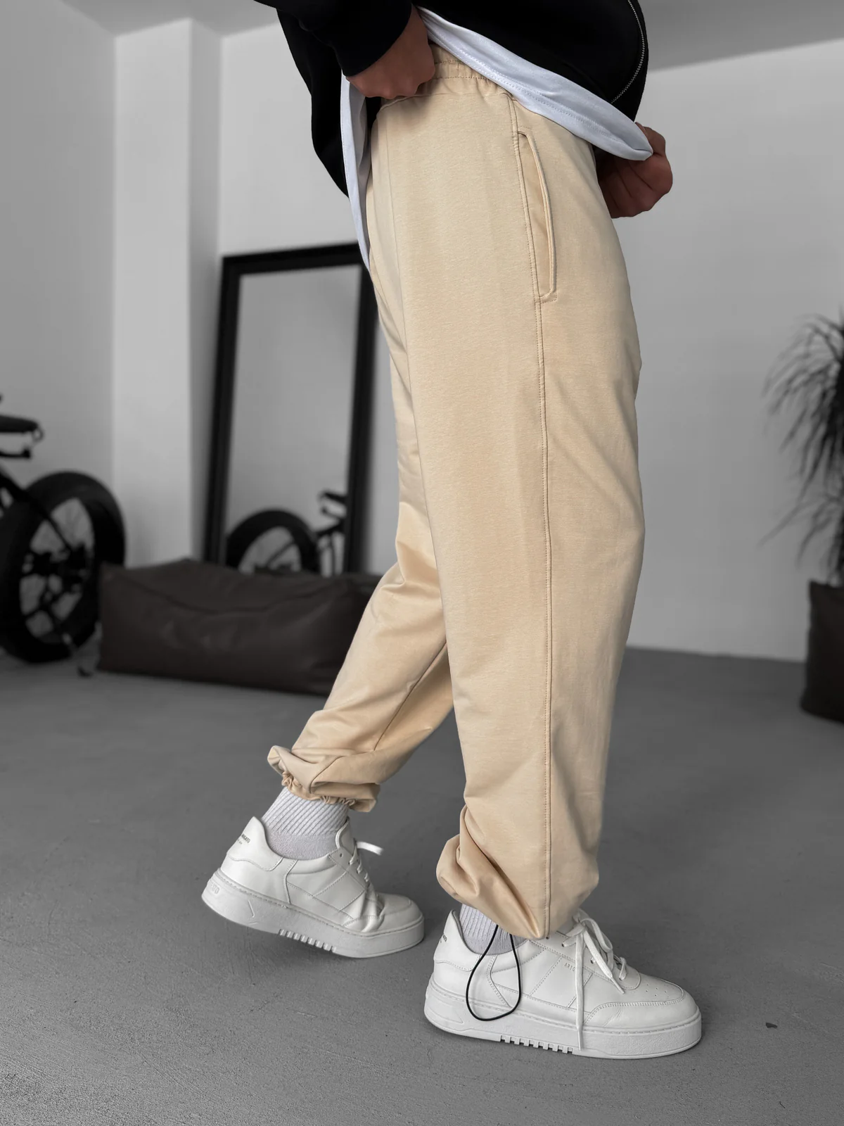 Beige Basic Summer Sweatpants - Image 4
