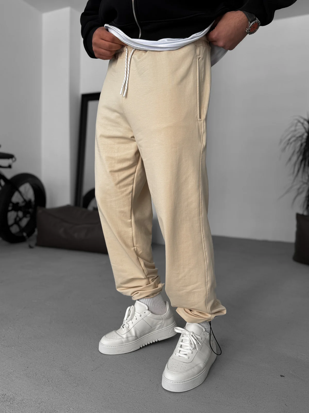 Beige Basic Summer Sweatpants - Image 5