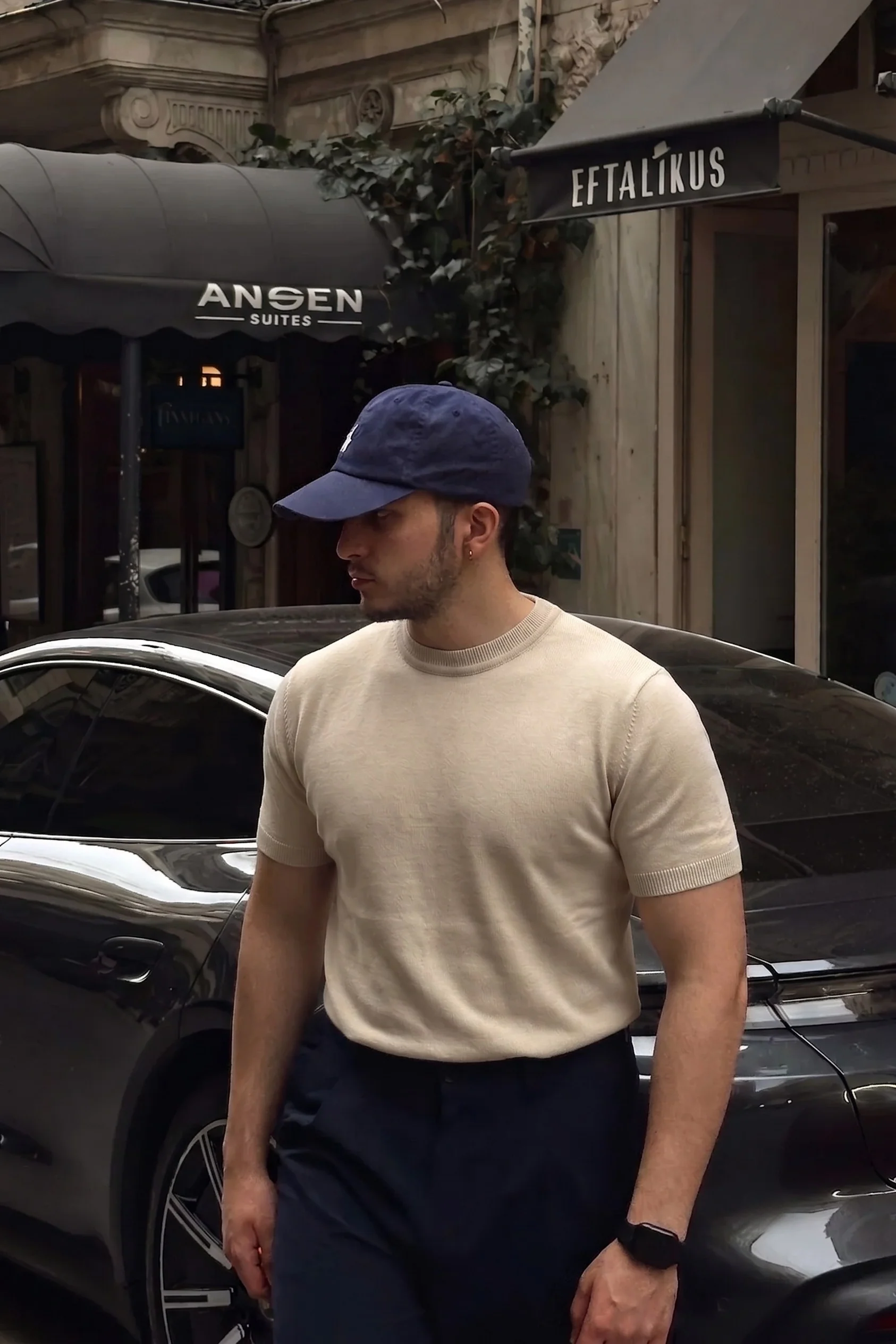 Beige Crewneck Knitted Tee - Image 3