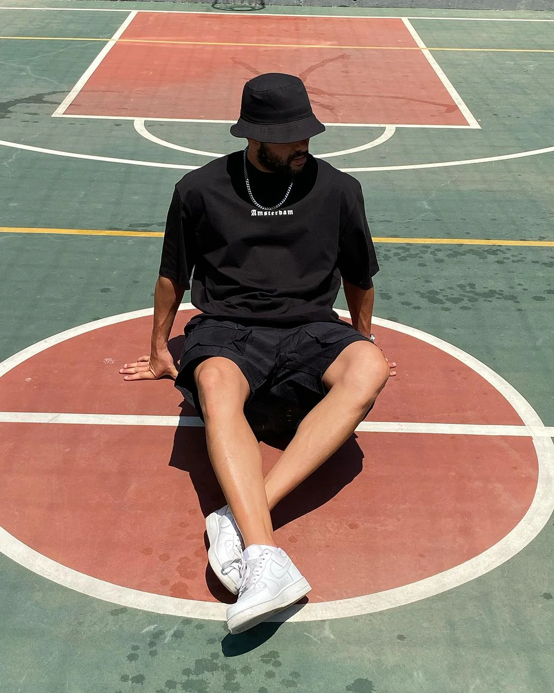 Black "Amsterdam" Printed Oversize T-Shirt - Image 2