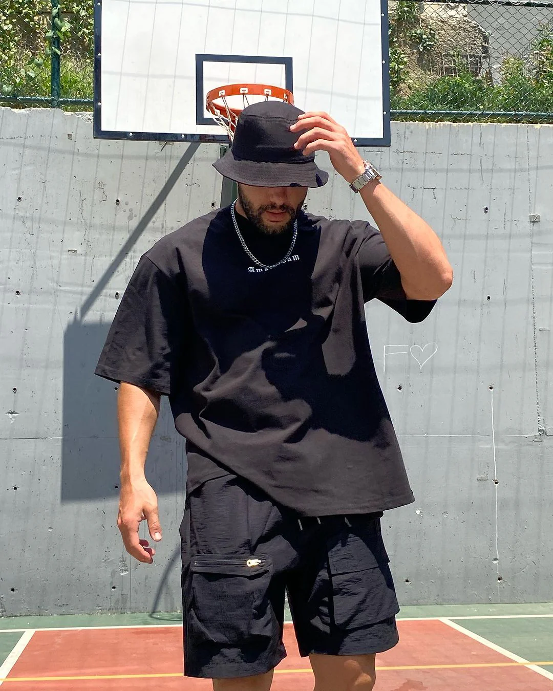 Black "Amsterdam" Printed Oversize T-Shirt - Image 3
