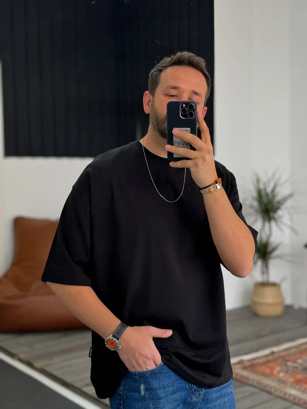 Premium Black Basic Oversize T-Shirt - Image 5