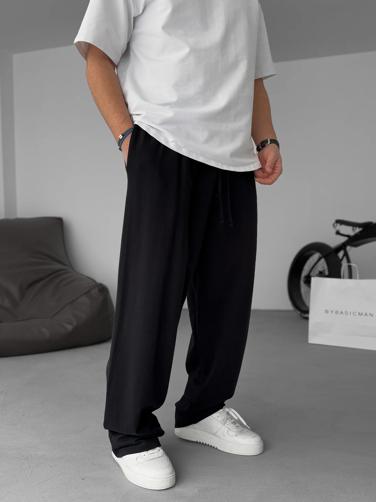 Premium Black "Catch" Printed Summer Sweatpants - Image 3