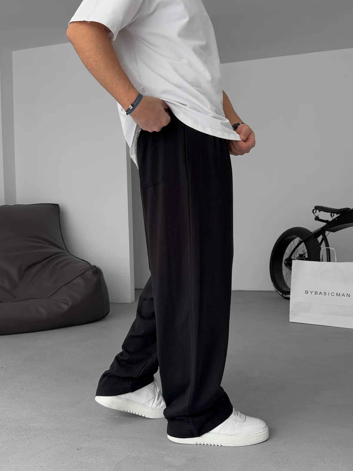 Premium Black "Catch" Printed Summer Sweatpants - Image 4