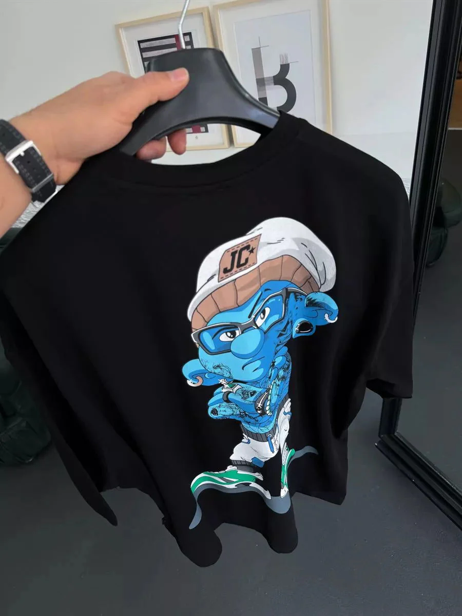 Black "Crime" Printed Oversize T-Shirt - Image 5