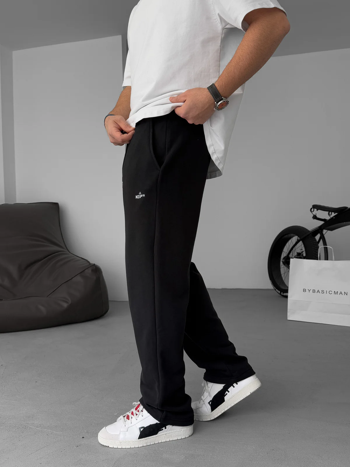 Premium Black "Kep's" Printed Summer Sweatpants - Image 3