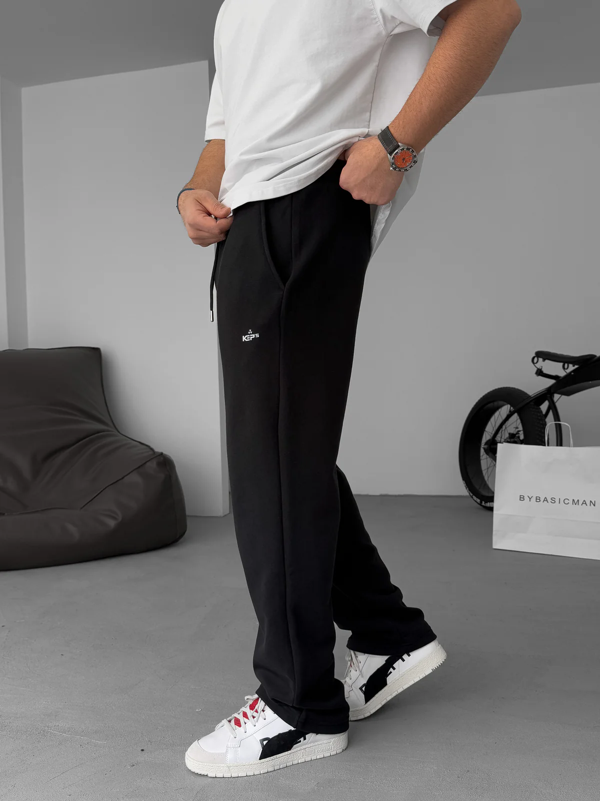 Premium Black "Kep's" Printed Summer Sweatpants - Image 4
