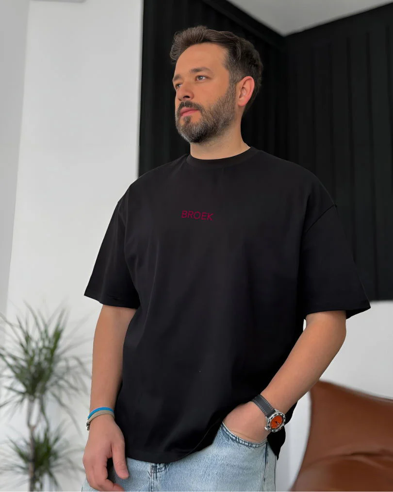 Black "Success" Printed Oversize T-Shirt - Image 2