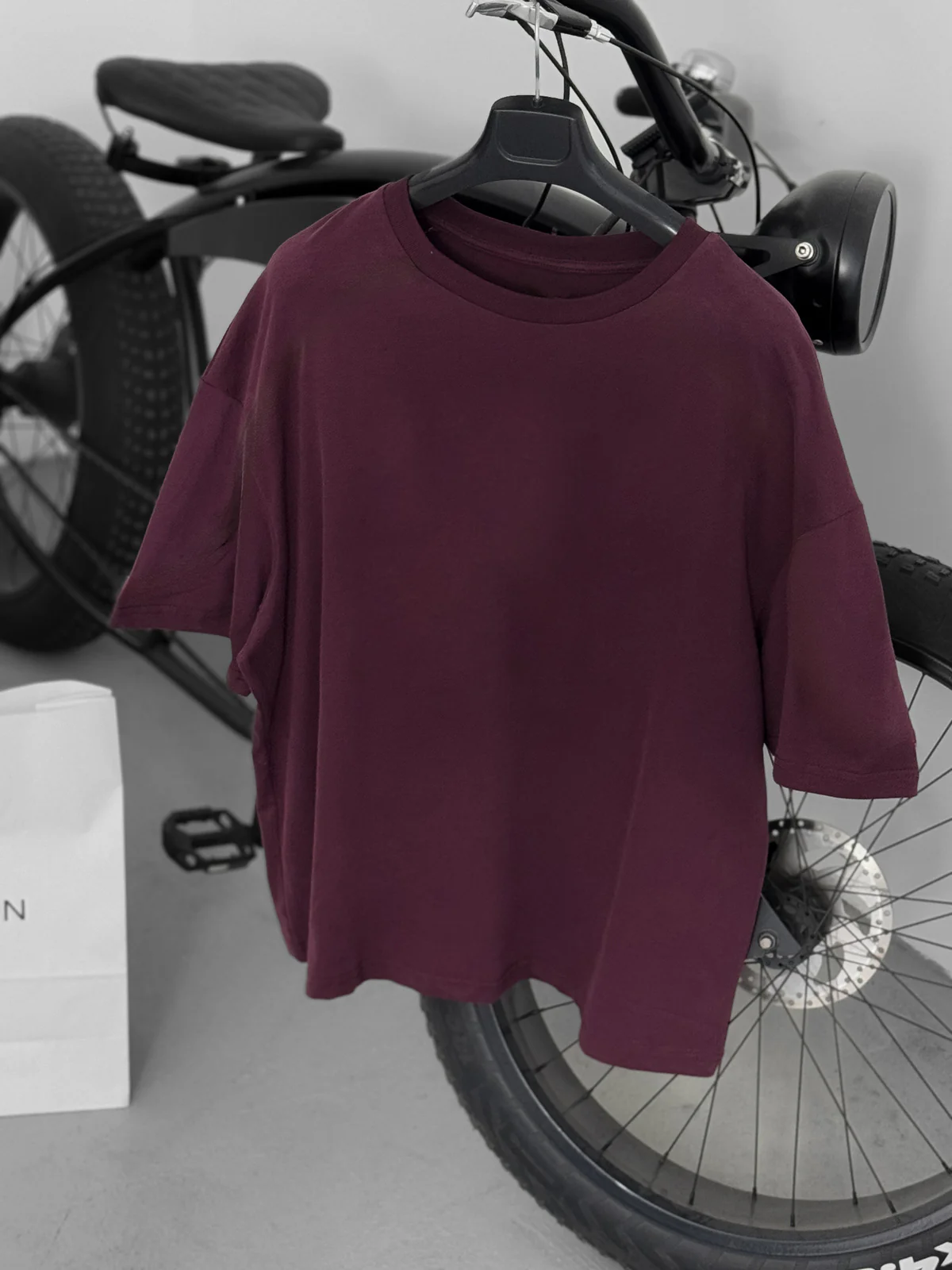 Premium Burgundy Basic Oversize T-Shirt - Image 5