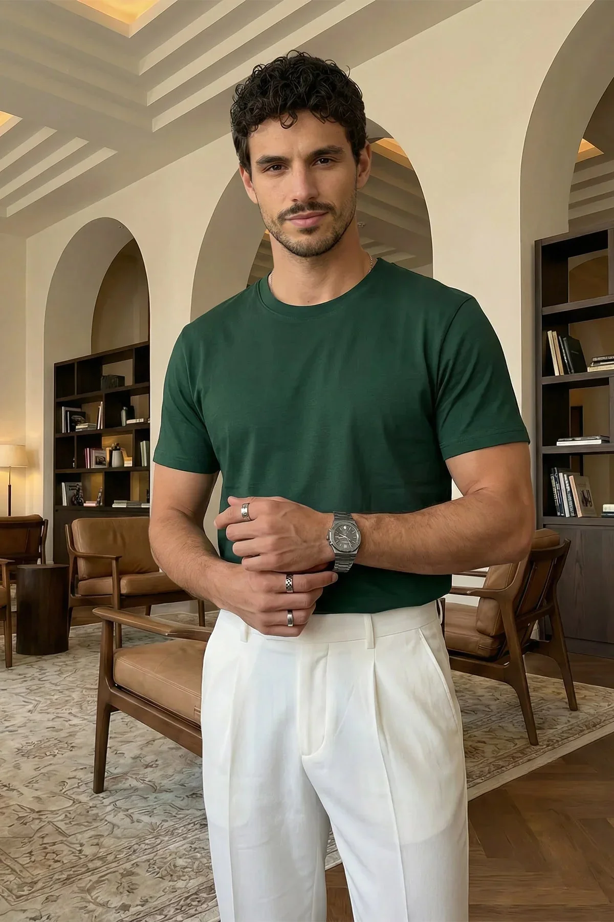 Dark Green Regular Fit T-Shirt - Image 6