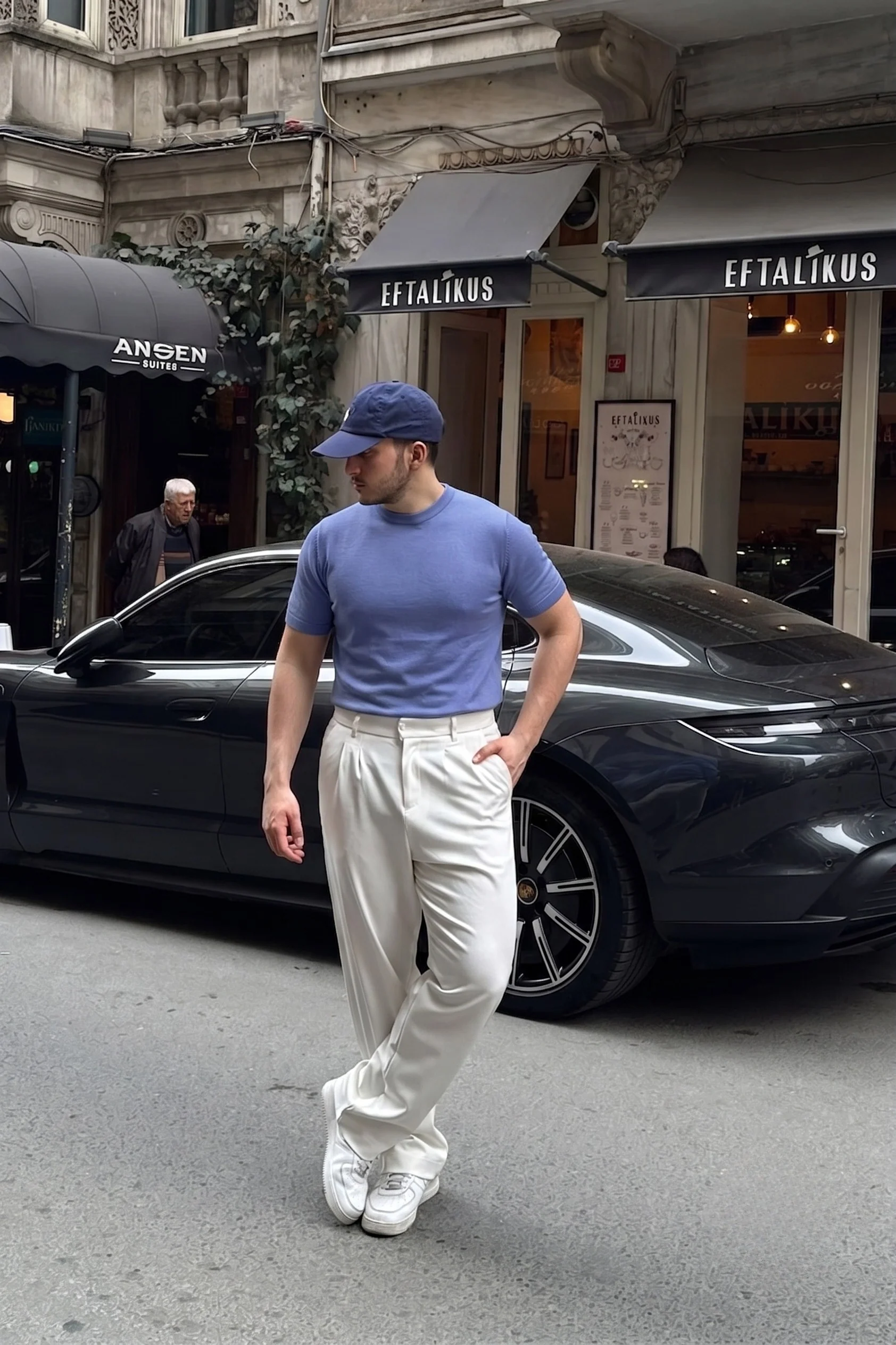 Dark Purple Crewneck Knitted Tee - Image 4