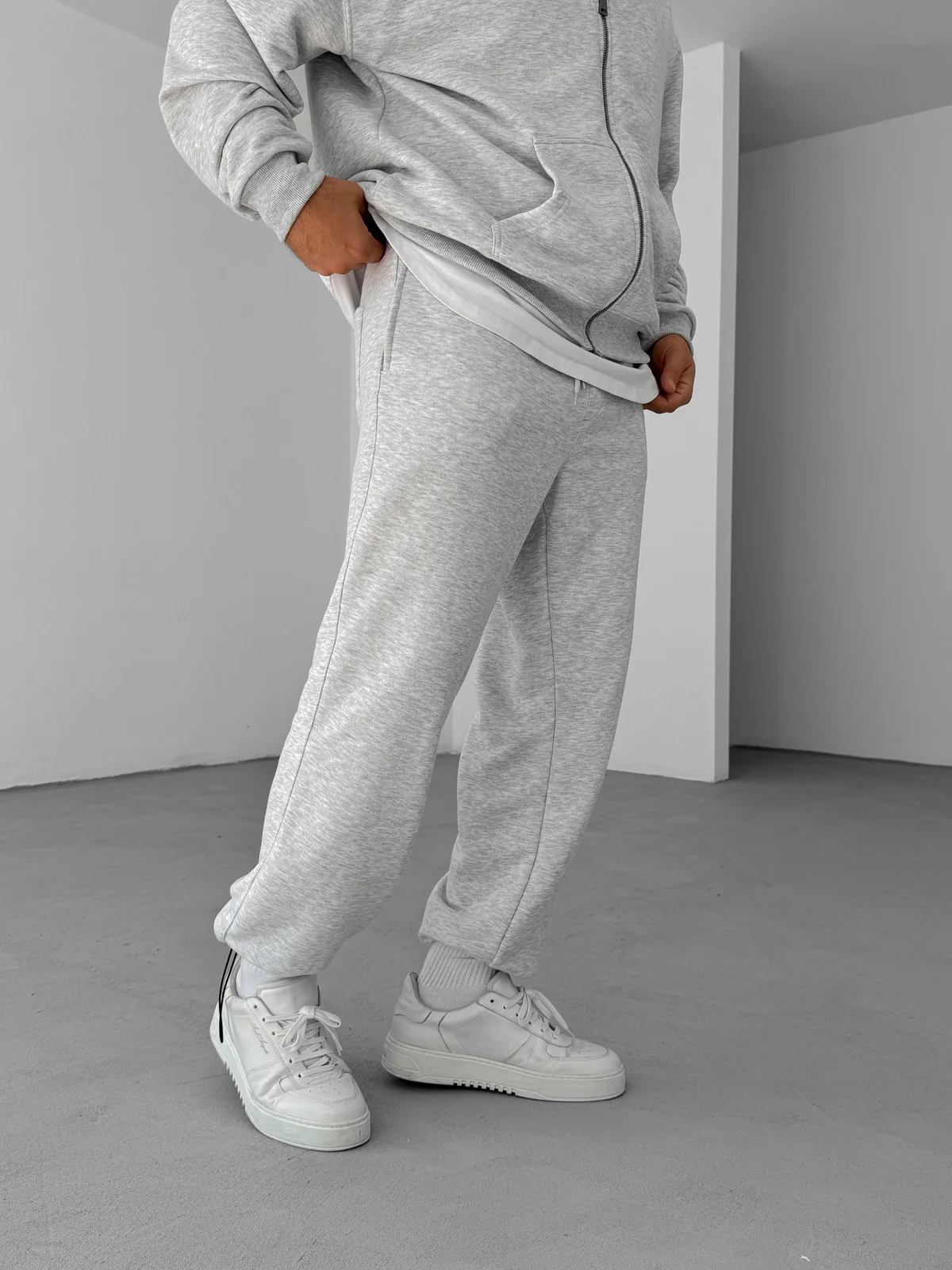 Gray "PM" Printed Summer Sweatpants - Image 3