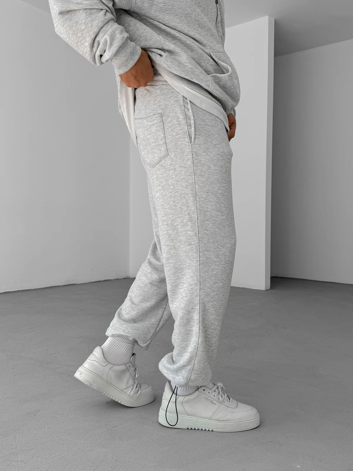 Gray "PM" Printed Summer Sweatpants - Image 5