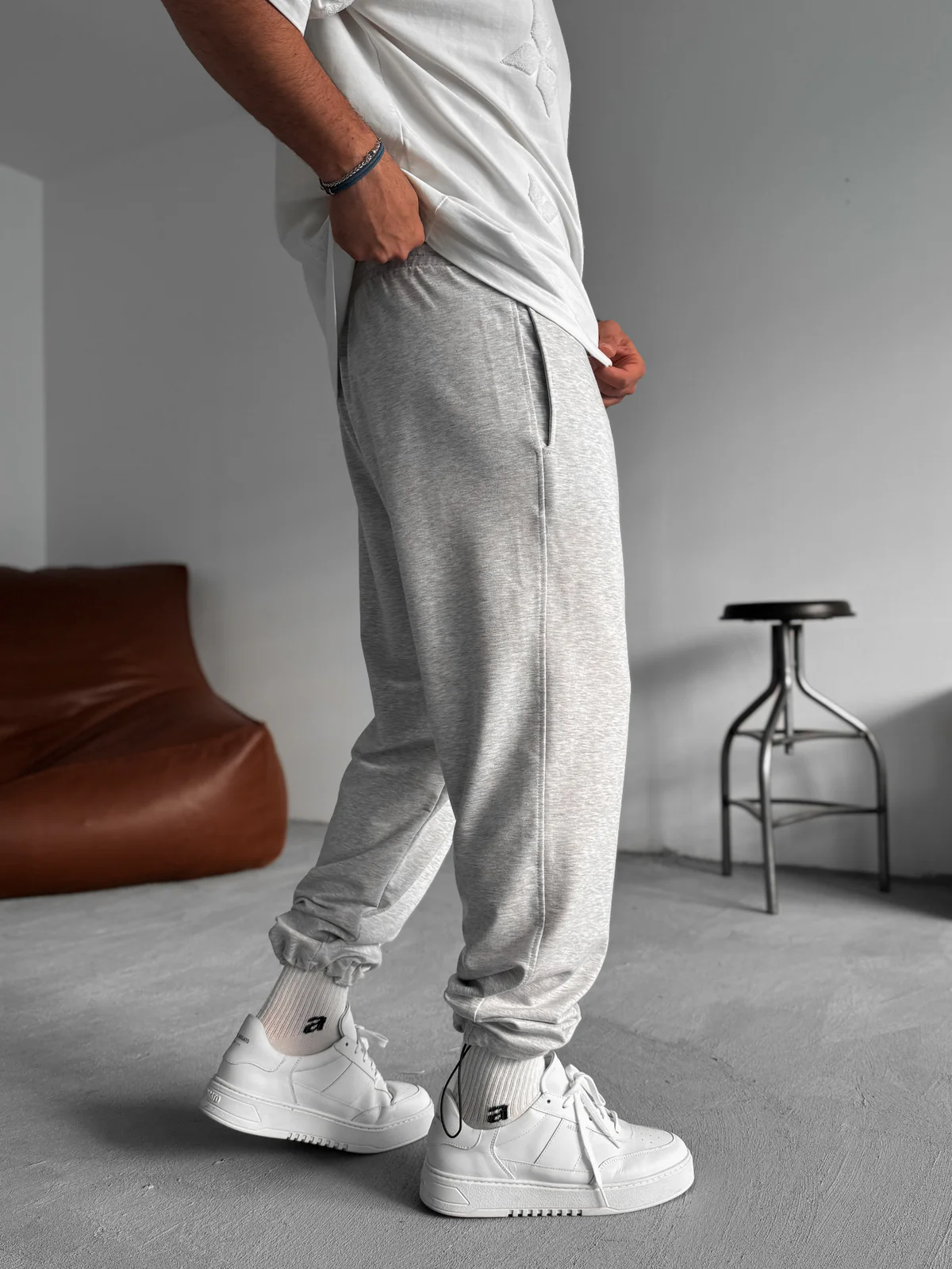 Premium Light-Gray Basic Summer Sweatpants - Image 4