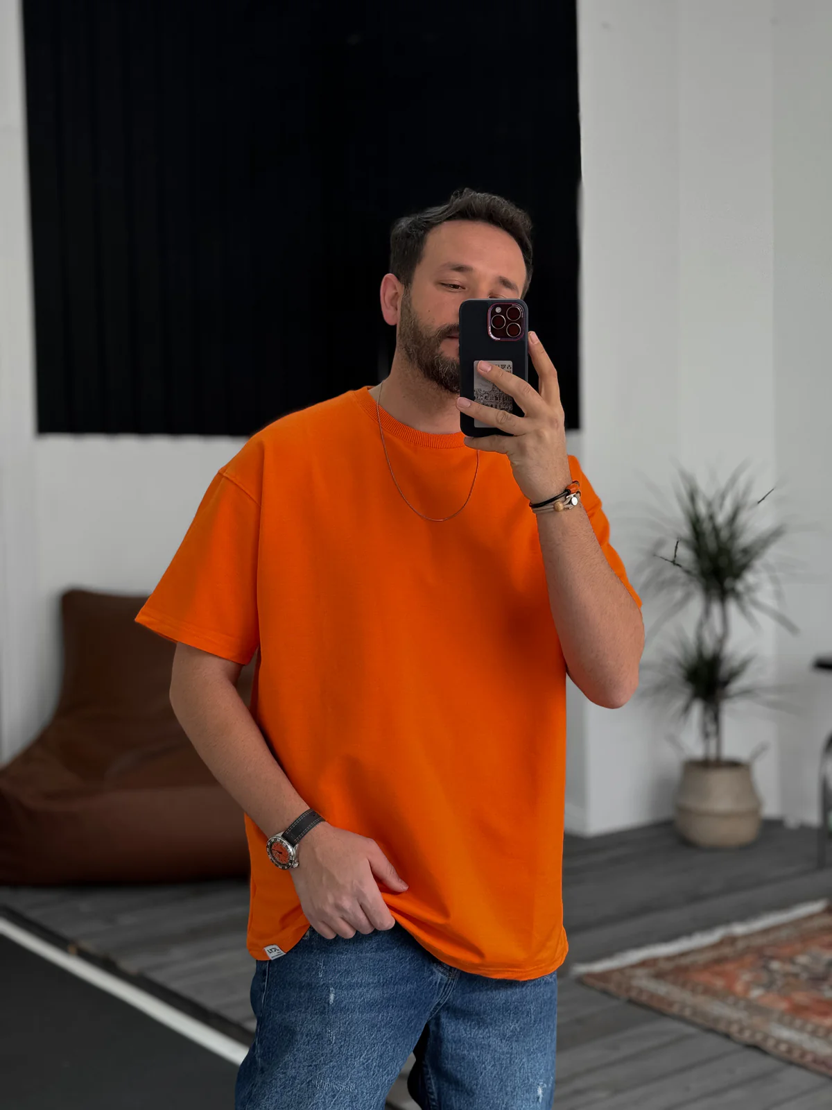Premium Orange Basic Oversize T-Shirt - Image 5