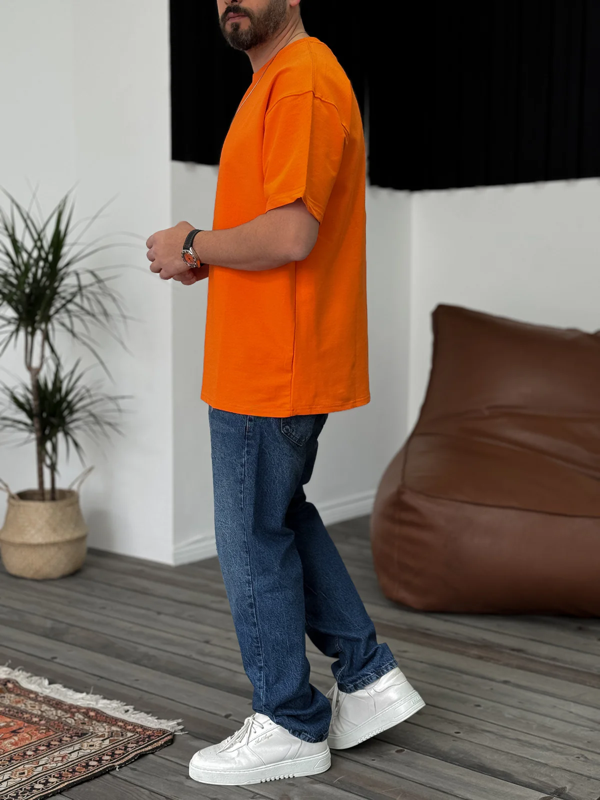 Premium Orange Basic Oversize T-Shirt - Image 6