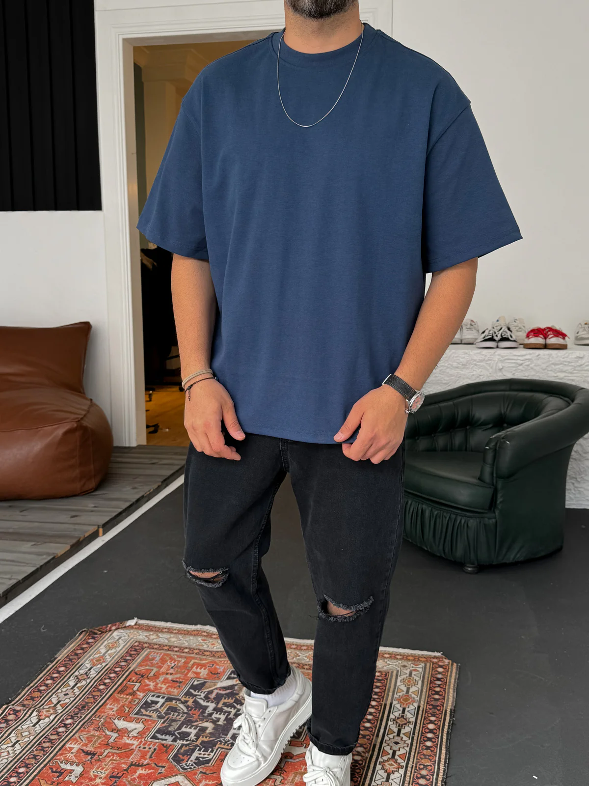 Premium Petrol Basic Oversize T-Shirt