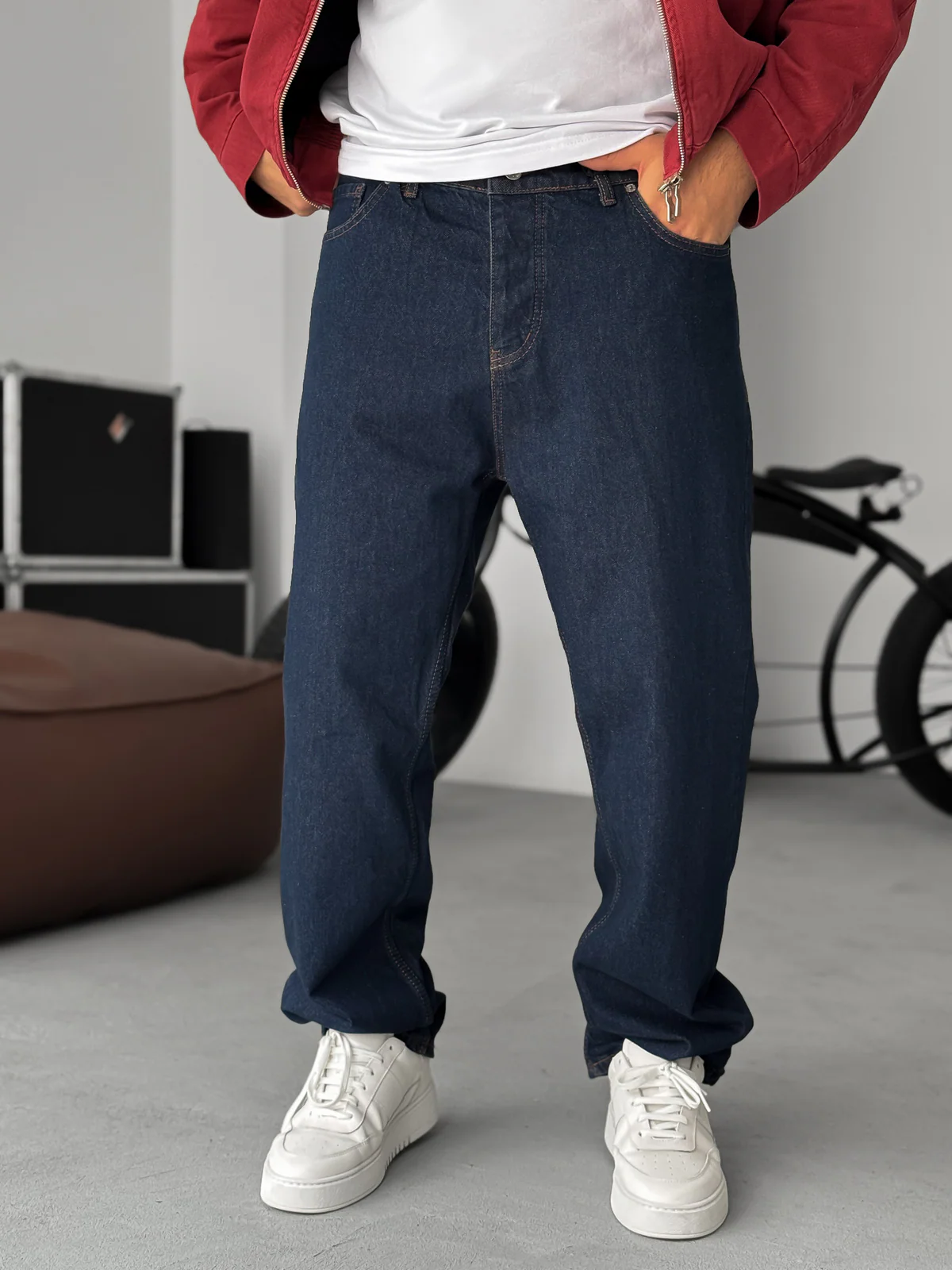 Raw Denim Relaxed Fit Jeans - Image 3