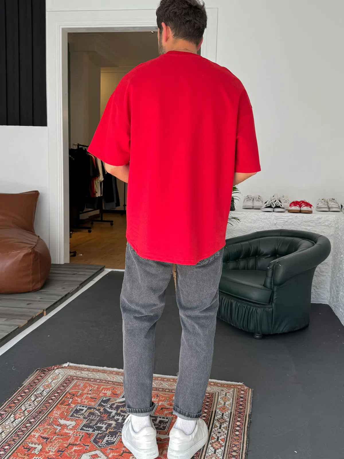 Red Basic Oversize T-Shirt - Image 5