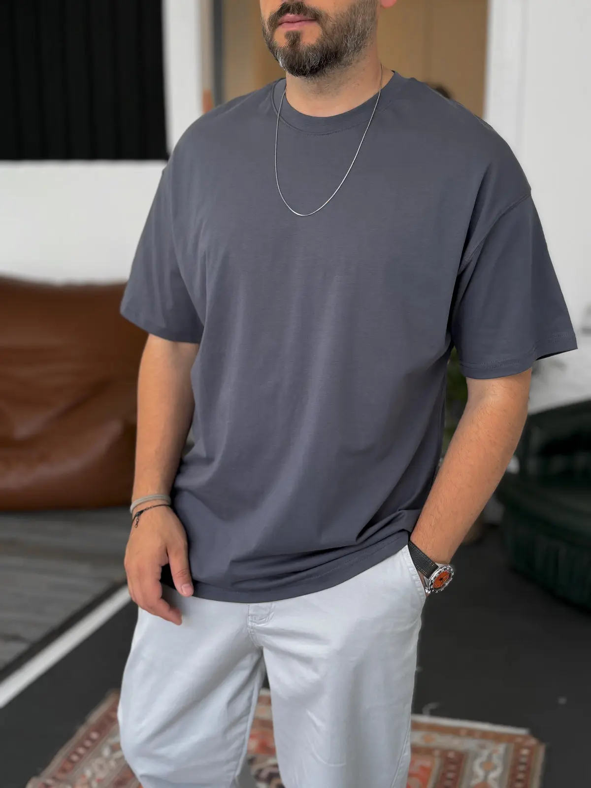 Premium Smoked Basic Oversize T-Shirt - Image 3