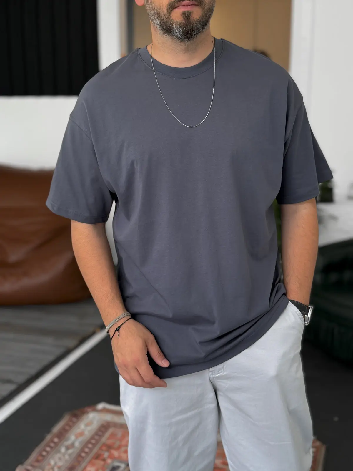 Premium Smoked Basic Oversize T-Shirt - Image 4