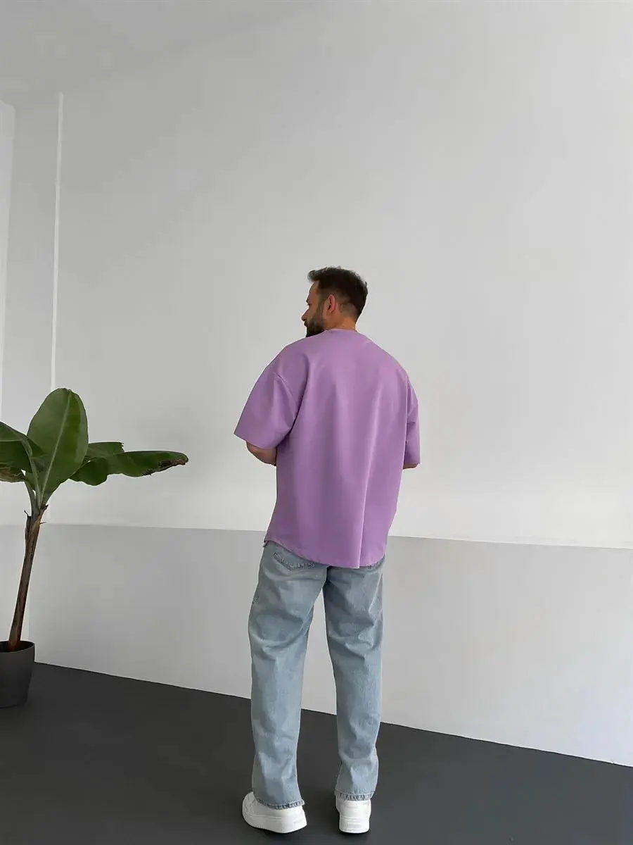 Premium Purple Basic Oversize T-Shirt - Image 3