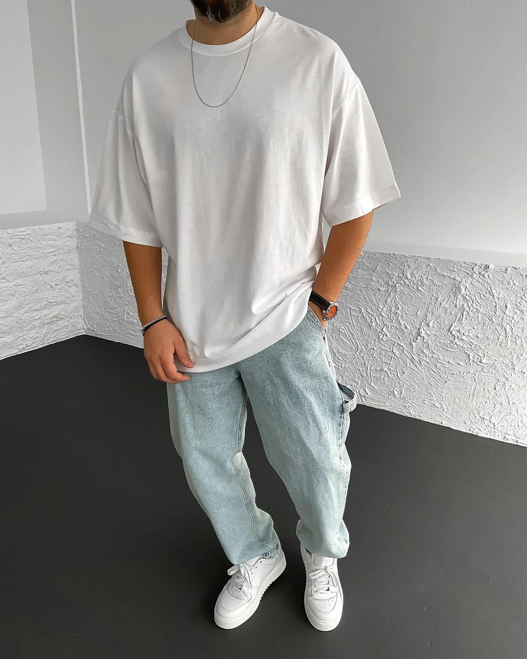 White What Printed Oversize T-Shirt - Image 2